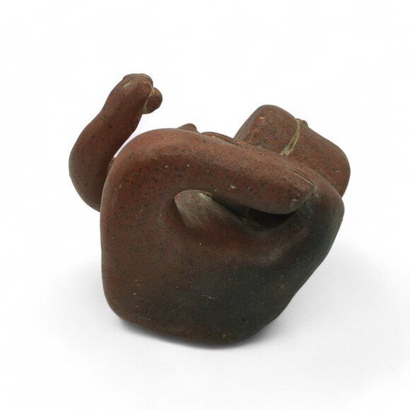 Pre-Columbian Style Terracotta Figurine Seated Drummer Tribal Art Sculpture VTG - Picture 8 of 8